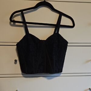 Express Black Lace Top